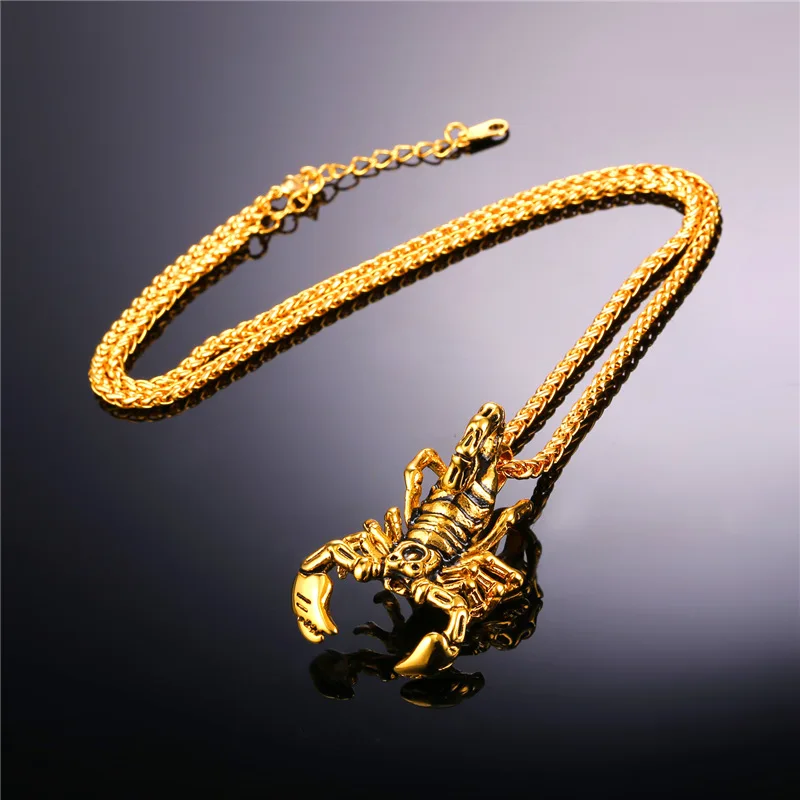 Подвеска и ожерелье в форме скорпиона звездного лорда, ювелирное изделие, подарок из нержавеющей стали/золотистого цвета, цепочка, подвески в виде животных, мужское ожерелье GP1833