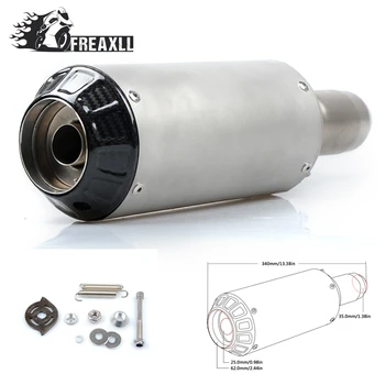 

36-51MM Universal Motorcycle Exhaust Carbon Motorbike Exhaust Pipes Bike Muffler For Kawasaki ER-6F Ninja 300 ABS 600 ZX-6R