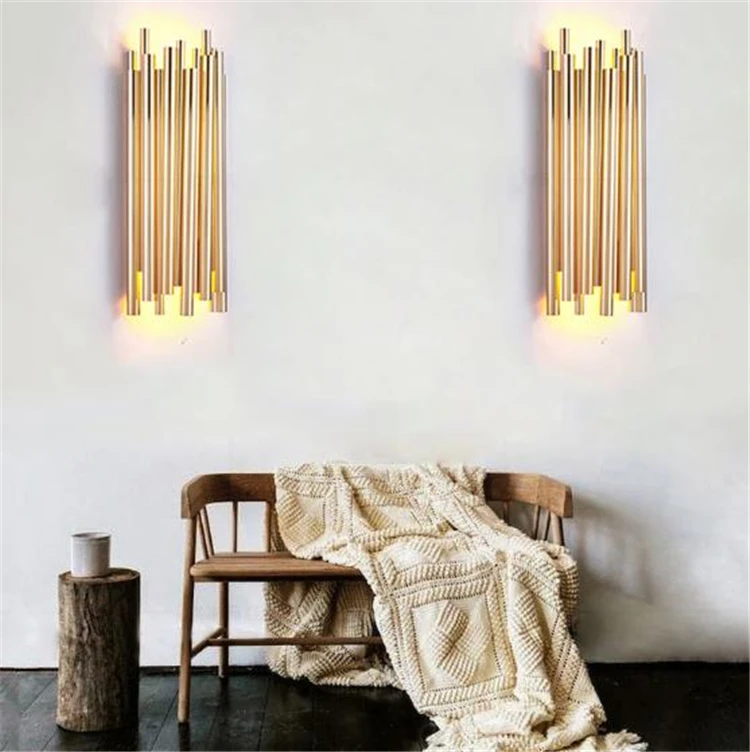 Decoração do Corredor Luz de Parede Criativo Moderno Individualidade Metal Retro Ouro Sala Estar Quarto Cozinha Arandela Iluminação 3 Weddings & Events
