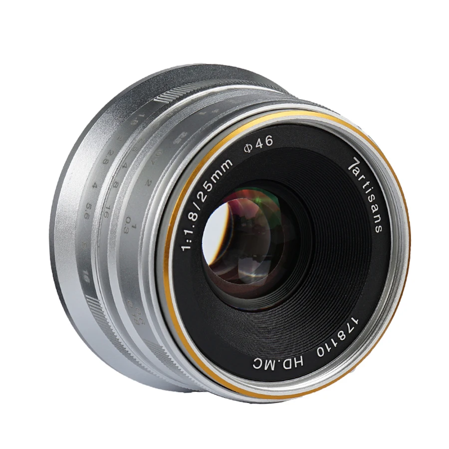 7artisans 25mm F1.8 Manual Focus Prime Lens for Sony E Mount A6500 A7RIII  A7III/Fuji X-T3 /M4/3 GH5 GH4/Canon EOS M6 M50 Camera