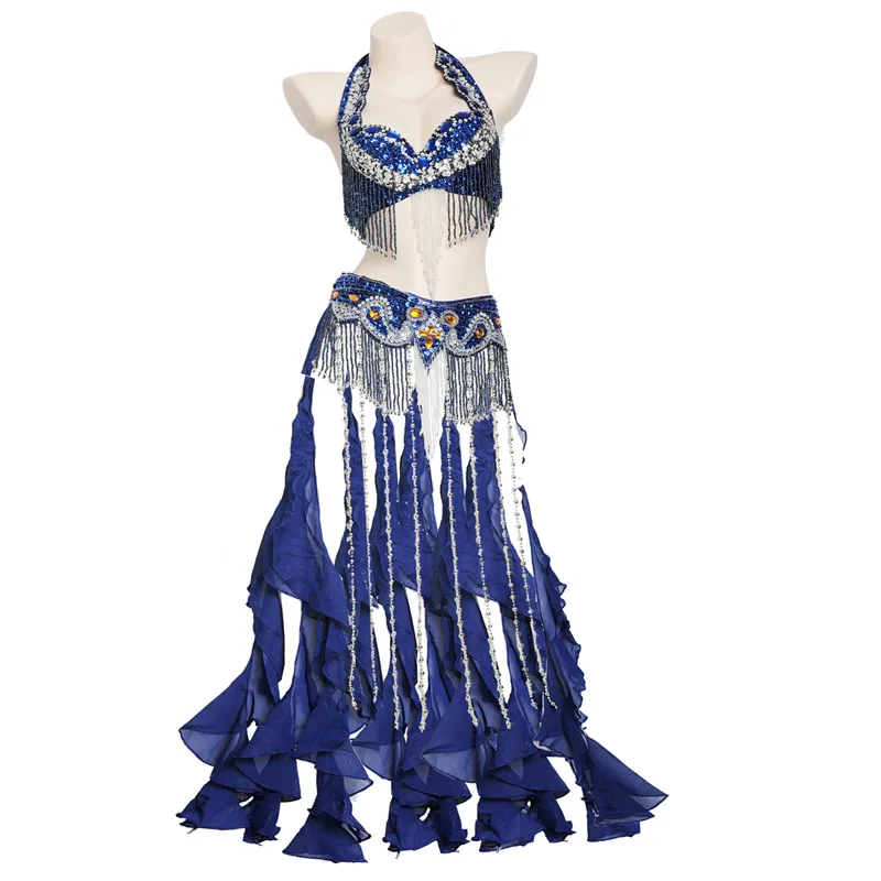 

New Women's belly dance set costume belly dancing clothes Sexy Night dance bellydance Carnival Tops Chain BRA Belt 2680
