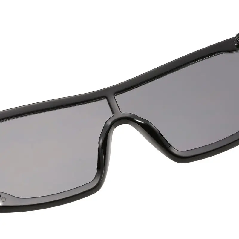 New Flat Top Sunglasses One-piece Fashion Rhinestone Decoration Frame Personality Driving Outdoor UV400 Brand Designer Women Men