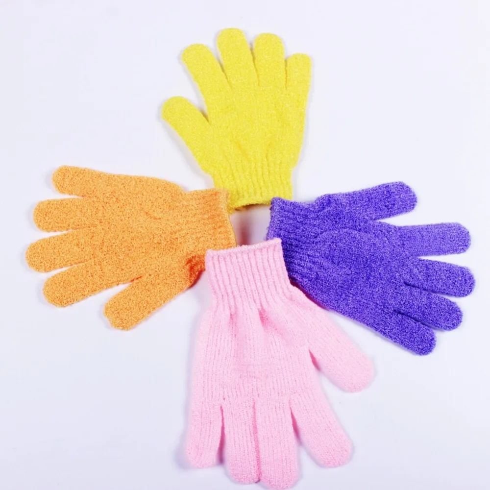 1 Pair 5 Finger Bath Gloves Peeling Exfoliating Mitt Glove For Bath