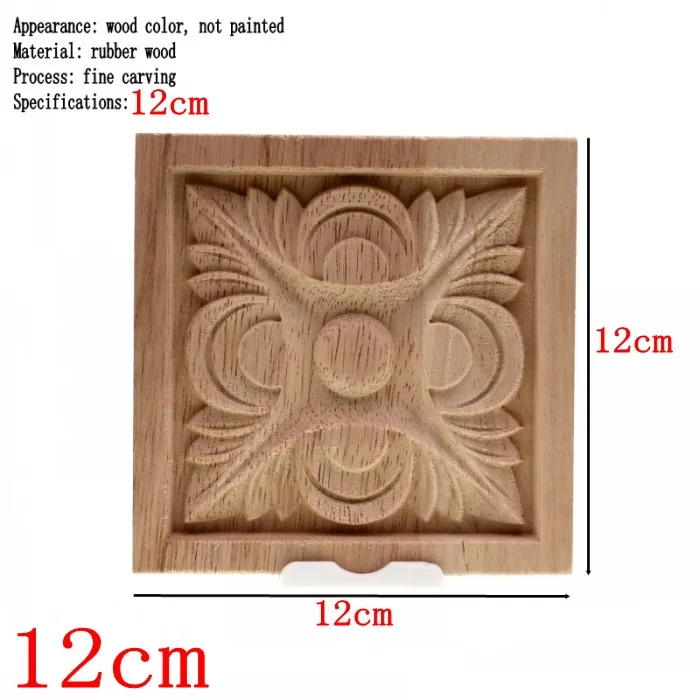RUNBAZEF винтажная Неокрашенная древесина резная угловая аппликация, рама для украшения стен, дверей, мебели, декоративная статуэтка, миниатюрная - Цвет: 12cm
