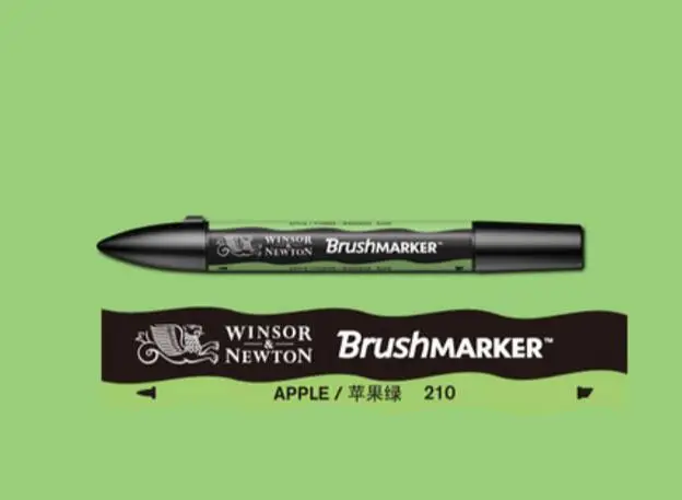 Winsor& Newton кисти Маркер ручки краски кисти на спиртовой основе быстро сохнут синие зеленые тона - Цвет: Apple