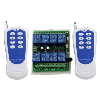 

8 Ways Digital Wireless Wall Switch Remote Control DC12V RF Switch System 2 Transmitter+Receiver Smart Home Switch SKU: 5005