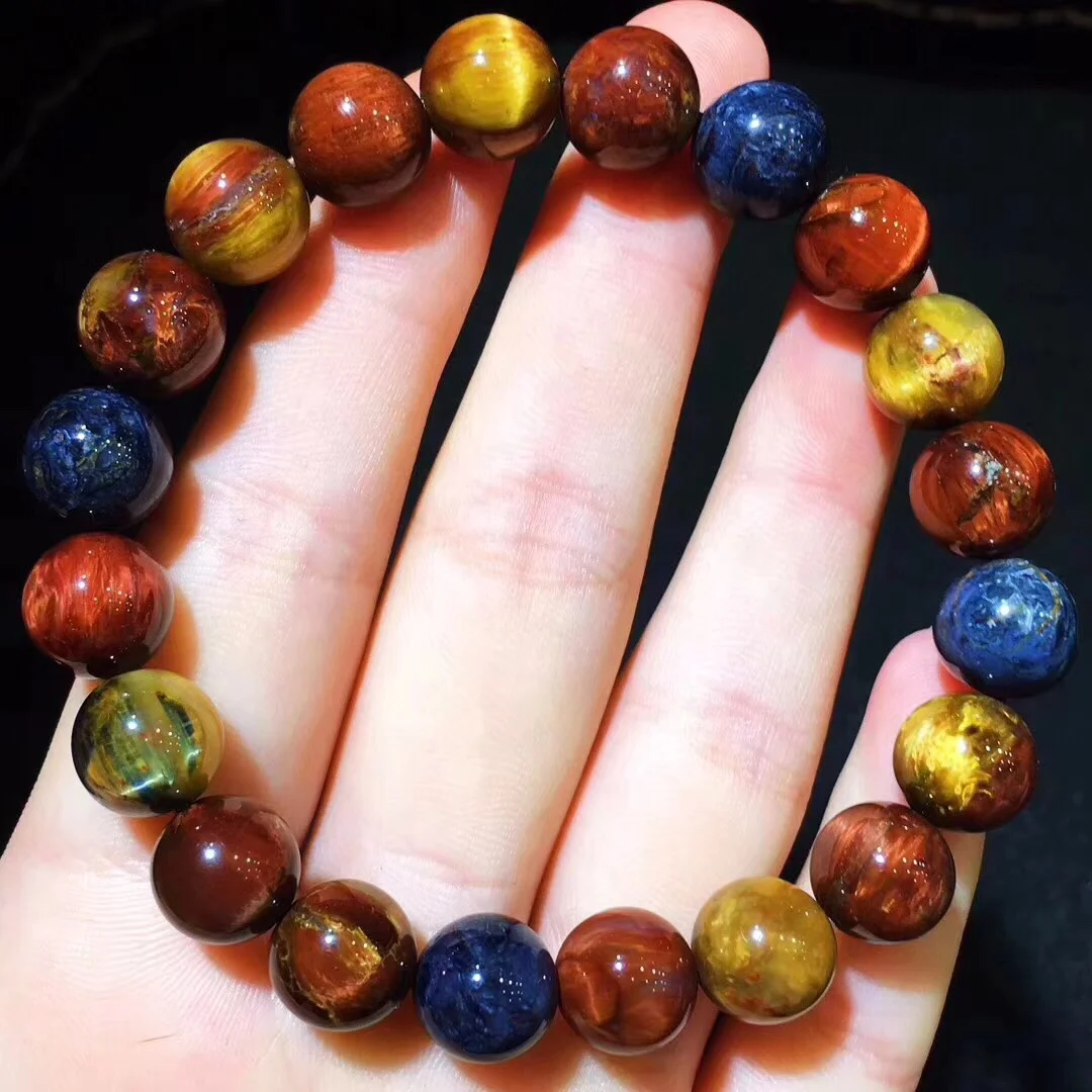 

100% 10.2mmmm Natural Bracelets Namibia Pietersite Blue Yellow Beads Gemstone Round Bead Bracelets Man Women Drop Shipping