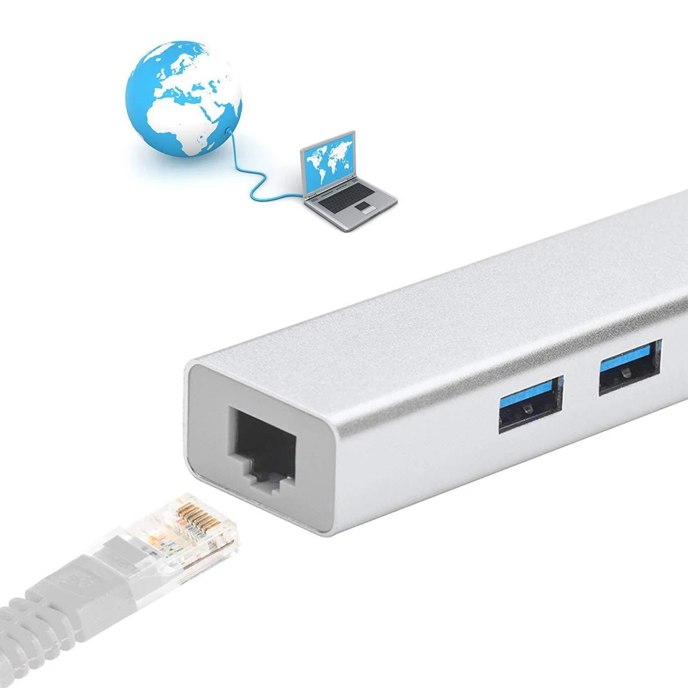 USB3.0 Gigabit Ethernet адаптер 10/100 Мбит/с USB док-станция 3,0 Lan проводной сетевой карты Rj45 Порты и разъёмы разветвитель для портативных ПК