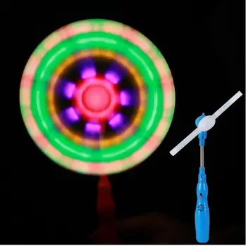 

Windmills Flashing Light Up LED And Music Rainbow Spinning Windmill Glows Toys For Children Kids Present Gift Party