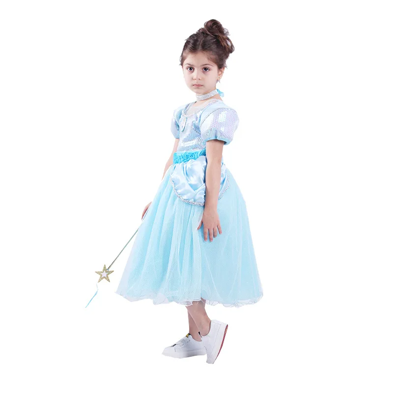 

Girls Cinderella Princess Dresses Outfit Multi Layers Make-up Party Kids Homecoming Prom Robes Gown Cinderella Costumes