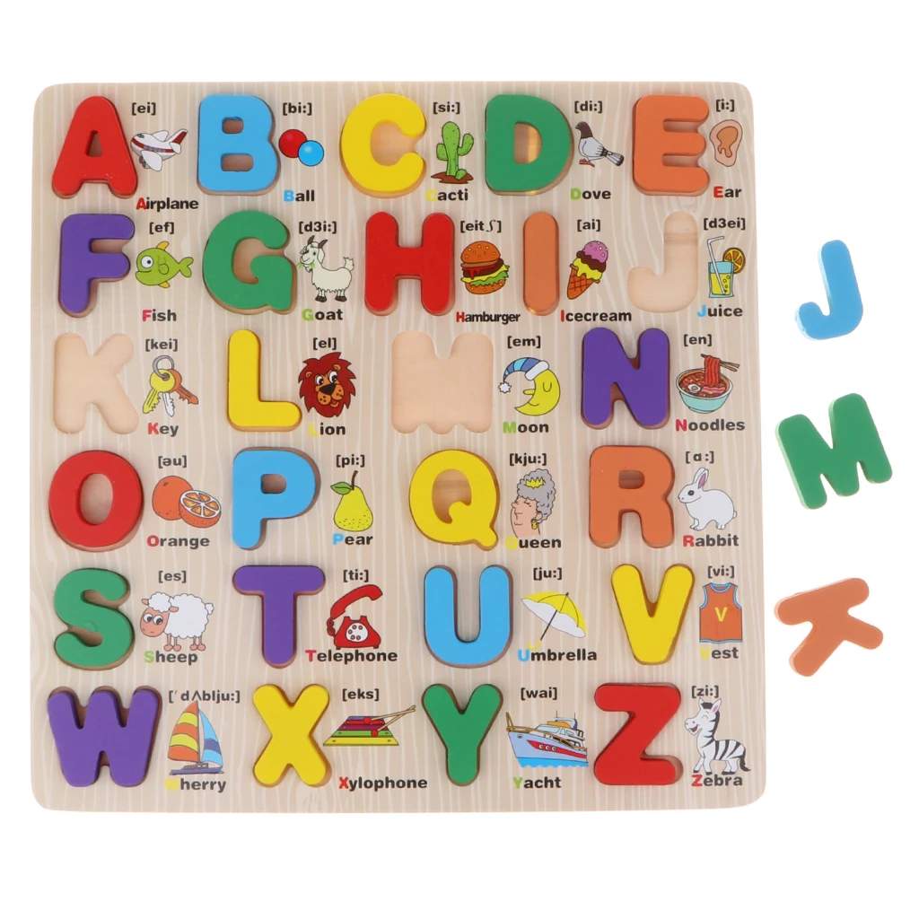 Alfabet Leren Houten Letter Puzzel Puzzel Speelgoed Houten Letters Abc Alfabet Puzzel Pre School Jigsaw Toy|Puzzels| -