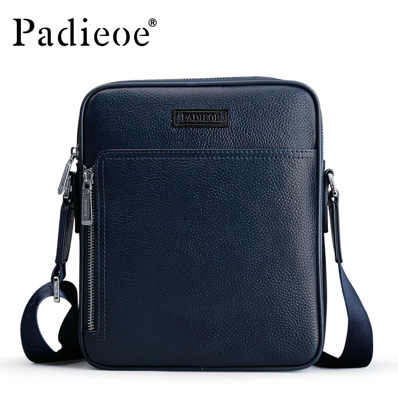 Padieoe Hot Sale Men&#39;s Business Shoulder Bag Luxury Designer Genuine Leather Casual Small ...