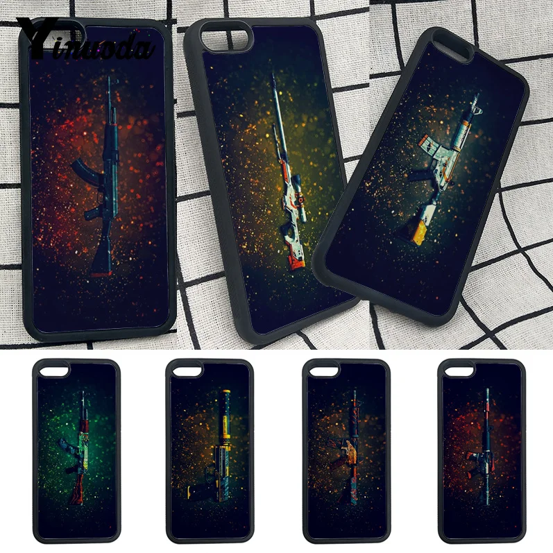 

Yinuoda For iphone 7 plus phone case CSGO Firearms TPU Black soft shell Phone Case For iphone X 8 8plus 7 7plus 6plus 6s 5S SE