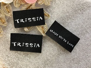 

1000pcs/lot Custom Logo / Custom Design Garment Clothing Tag / Woven Label / main label / damask label