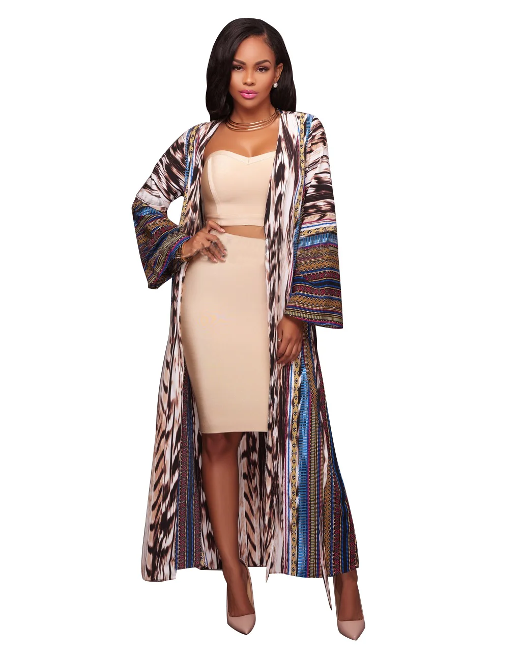 long sleeve chiffon cardigan