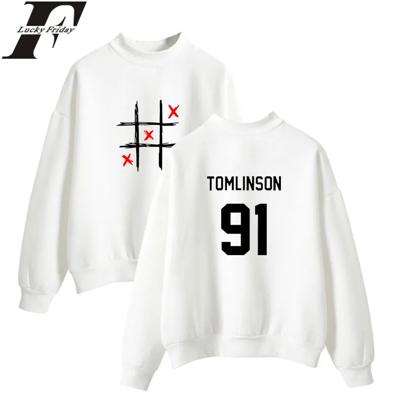 LUCKYFRIDAYF Louis Tomlinson One Direction Turtleneck Hoodies Sweatshirts 2018 Hoodies Outwear Style Clothes Winter Plus Size