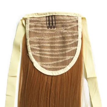 Oubeca 22 Inches Synthetic Ombre Ponytail Straight Long Two Tone Ribbon Pony Tail Hair Piece Clip In Hair Extensions For Women 4