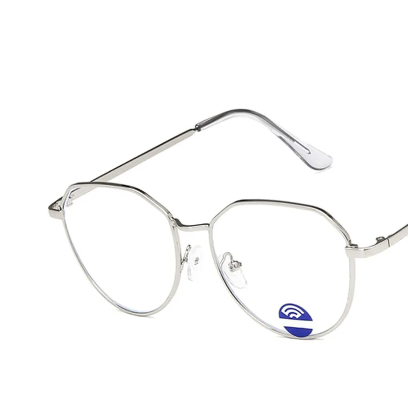 Синий светильник, блокирующие очки для мужчин и женщин, металлическая оправа для очков, анти-синий светильник, оптические компьютерные очки в стиле ретро, lunette de vue - Цвет оправы: silver