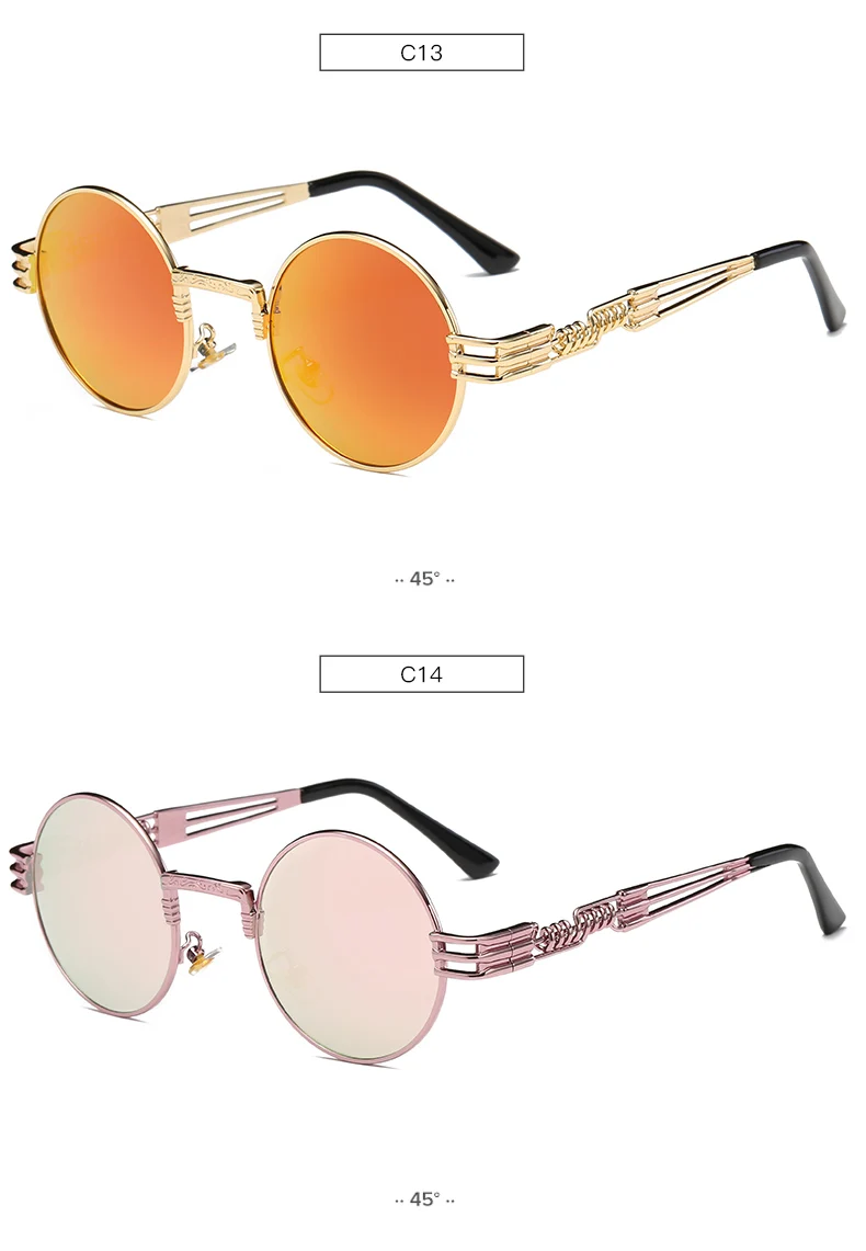 EZREAL, круглые солнцезащитные очки для женщин и мужчин, фирменный дизайн, солнцезащитные очки для женщин, сплав, зеркальные очки, женские очки