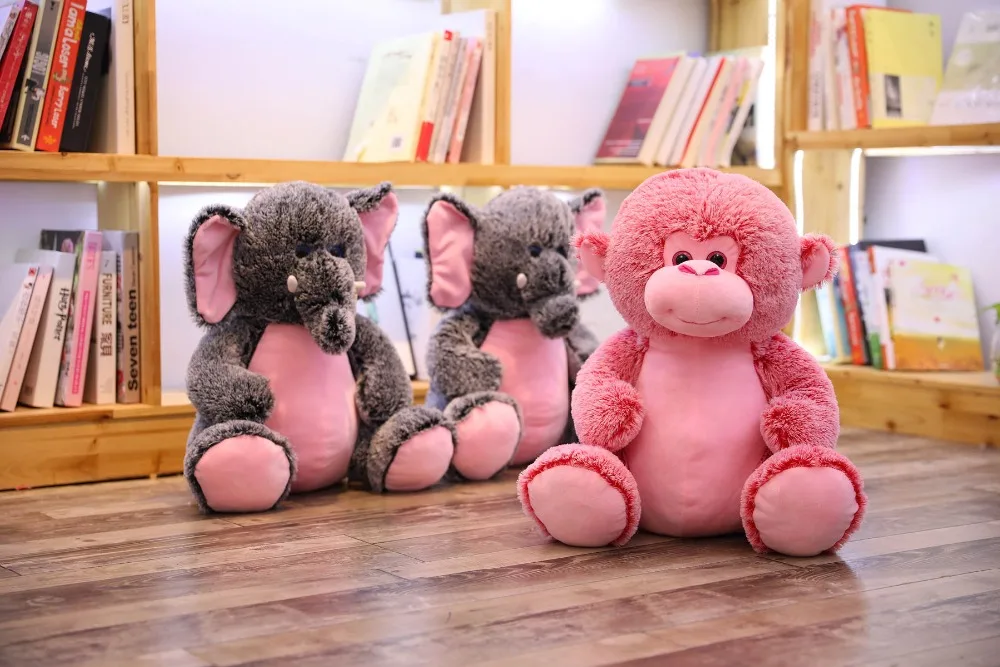 1 шт. 50 см сидя обезьяна и игрушки, плюшевые слоны Kawaii мягкие животные кукла для детей спальный подарок мягкие подарки на день рождения