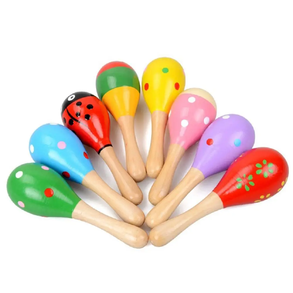 

BMDT-2Pcs Wooden rattleHammer of sand Musical instruments Toys for children Random color