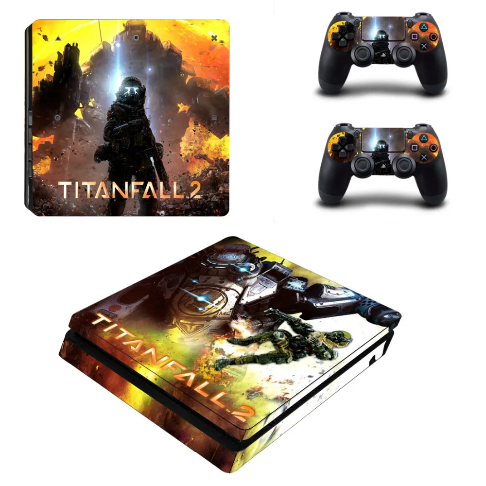 Titanfall 2 PS4 тонкий кожи Стикеры наклейка для PlayStation4 Slim консоли и контроллера PS4 тонкий наклеиваемые скины винил аксессуары