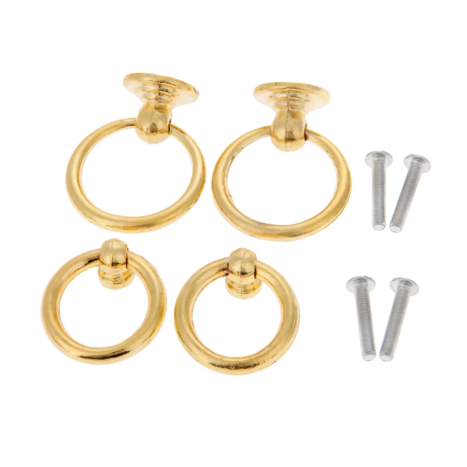 DRELD 2pcs Antique Gold Knobs and Handle Jewelry Box Furniture