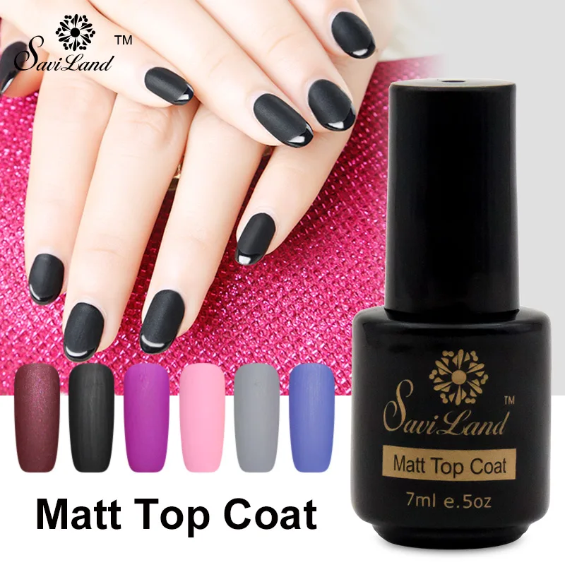 Saviland 1pcs Matte Top Coat UV LED Nail Gel Polish Frosted Surface Oil Clear Color Proteide