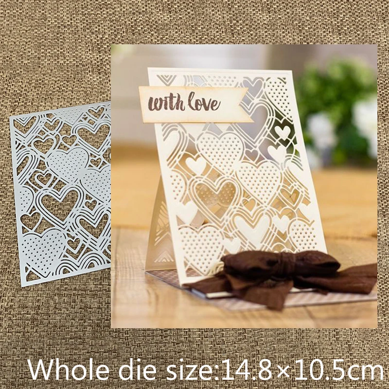

New Design Craft Metal Cutting Dies new Edgeless heart love background scrapbooking Album Paper Card Craft Embossing Die Cuts