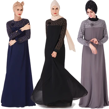 

Chiffon Abaya Muslim Kaftan Dress Turkey Dubai Caftan Ramadan Vestidos Women Arab Hijab Turkish Tesettur Elbise Islamic Clothing