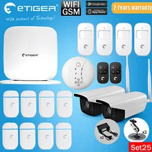 Etiger WiFi/GSM Más Reciente Intruder Antirrobo sistema de alarma gsm sms de alarma con Cámara IP Al Aire Libre