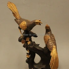 1" Китайский Народный Фэншуй Бронзовый 24 К Золото Серебро Пье Сорока Птица цветка Сливы