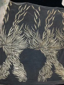 

tulle lace with glued glitter fashion Sophia-11.1502 african glitter lace fabric for party dress 5yard/lot embroidered