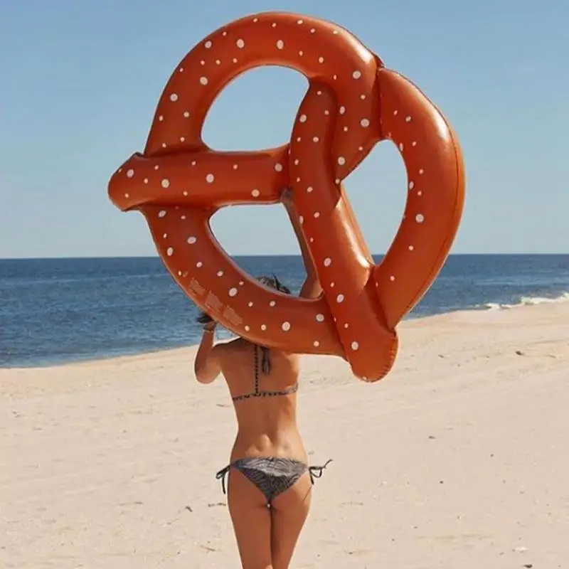 

BreadBread Circle Pattern Swimming Ring Inflatable Tube Raft Row Adult Giant Pool Float Swim Ring Mattress Air Bed Toy,140x150cm
