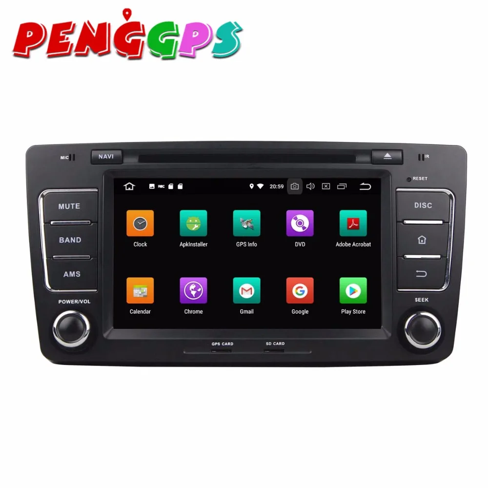 Top Android 8.0 7.1 Car DVD Player GPS Navigation Headunit For Skoda Octavia 2012 Car Stereo Auto Multimedia Satnav Video Autounit 2