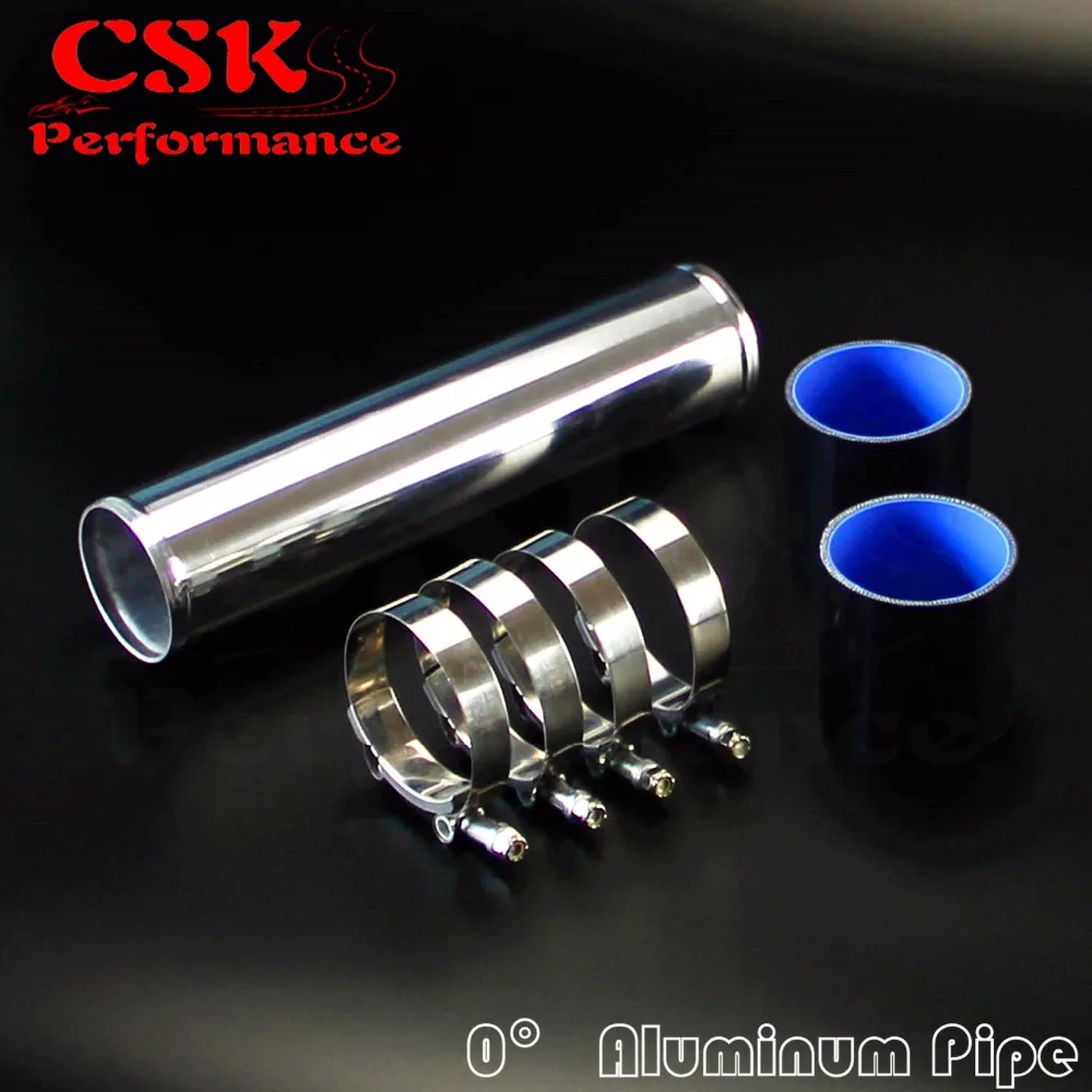 

70mm 2.75" Aluminum Turbo Intercooler Pipe Piping Tubing + silicon hose + t bolt clamps kits BLACK