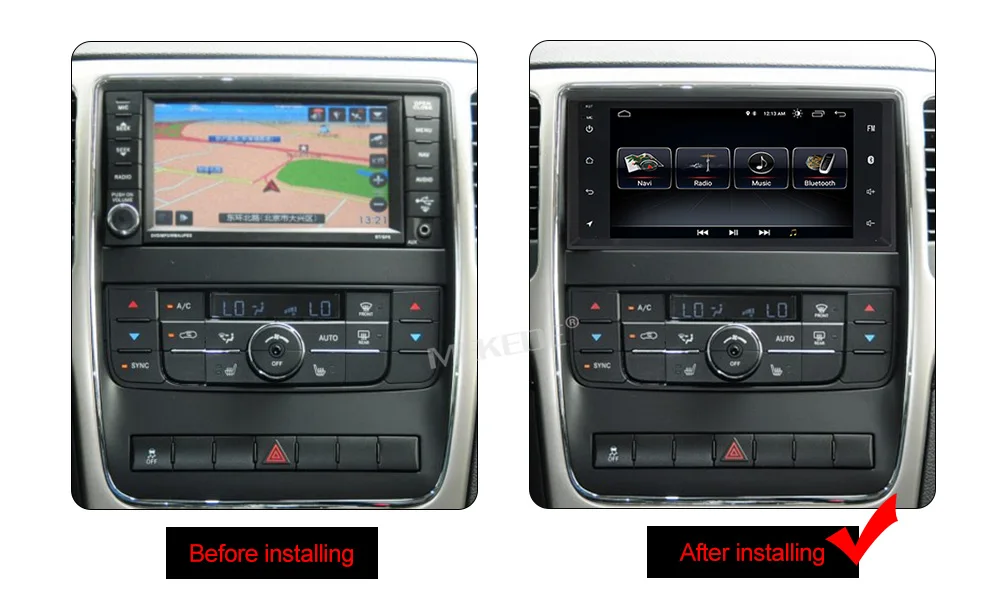 Mekede четырехъядерный android 8,1 автомобильный магнитофон gps dvd-плеер для JEEP Grand Cherokee 2011 2012 2013 gps Навигация стерео