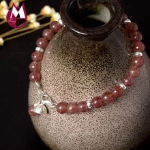 S925 стерлингового серебра браслет женский натуральный камень Crysral лотоса Для женщин Браслеты на руке, хорошее ювелирное изделие, YB54