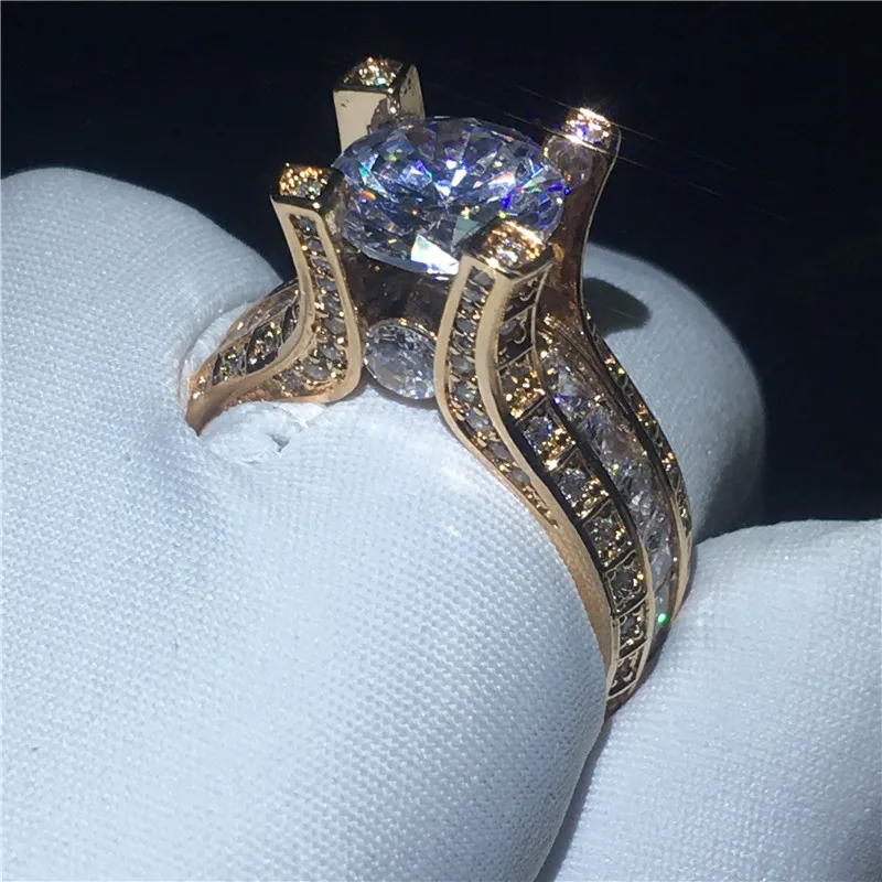 Choucong, Винтажное кольцо, розовое золото, заполненное 925 серебро, 3ct, AAAAA cz, обручальное кольцо, кольца для мужчин и женщин, свадебные украшения, подарок