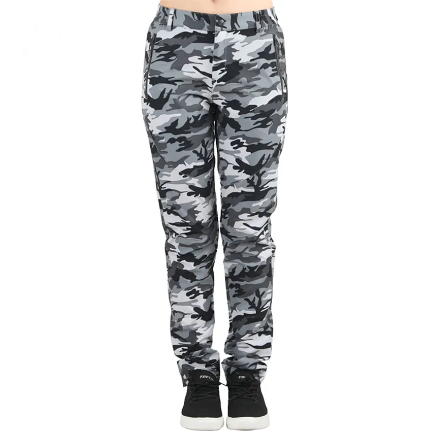 TECTOP женские летние быстросохнущие походные брюки эластичный для активного отдыха и спорта дышащий треккинг Кемпинг Камуфляж женские брюки MB136 - Цвет: Black Gray