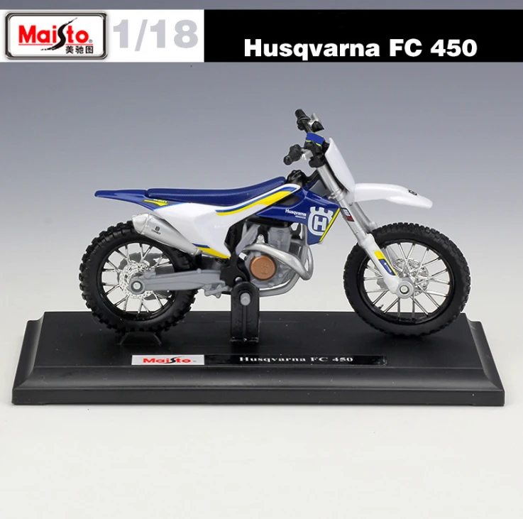 Новинка 1/18 года! Миниатюрная модель KTM Husqvarna FC450 для мотоциклистов, гоночная модель для мотокросса, Реплика, металлические игрушки для детей, подарки