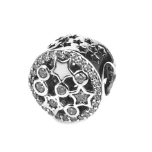 Стерлинговое Серебро 925 пробы светящиеся звезды эмаль прозрачный CZ Шарм для браслета DIY браслет браслеты для подарка