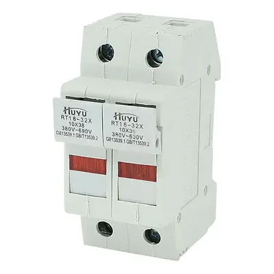 

SENKA ELECTRIC 380VAC 32A 2-Pole 2P 10x38mm A Class Fuse Link Holder Base RT18-32 w LED Indicator