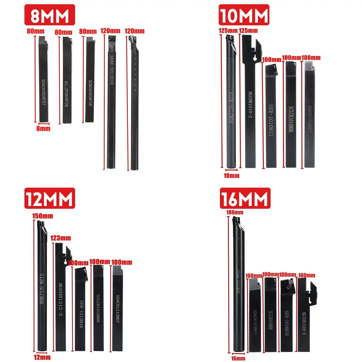 8mm/10mm/12mm/16mm 5Pcs 40Cr Alloy Steel Lathe
