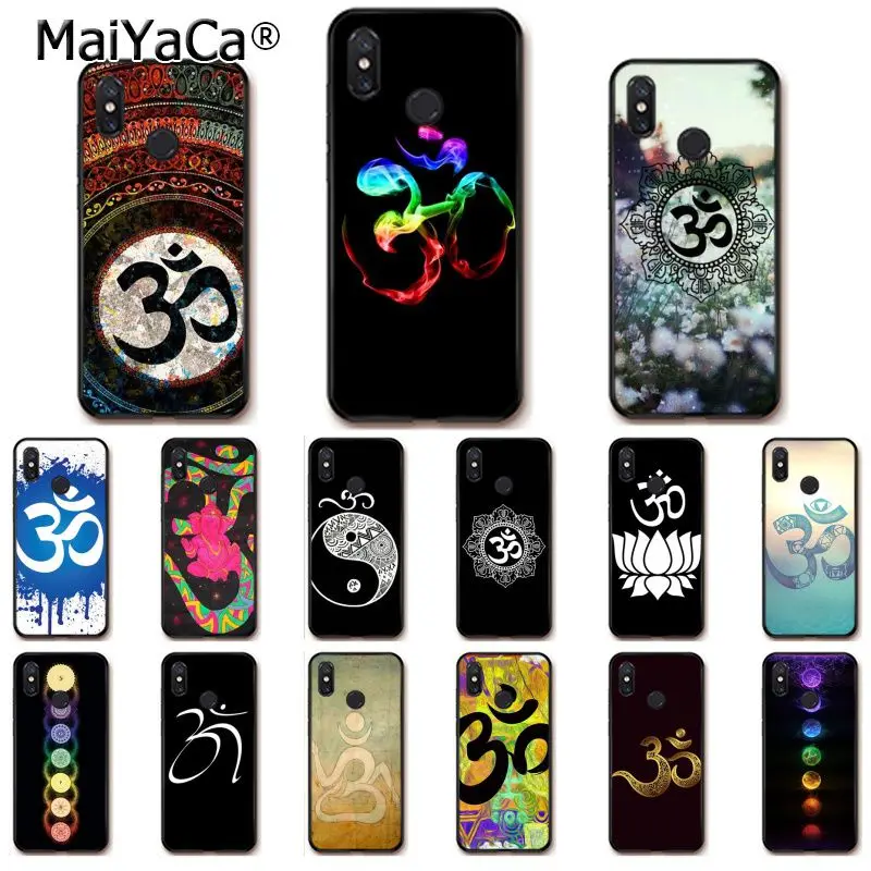 

MaiYaCa Aum Om Yoga Black Soft Shell Phone Cover for Xiaomi Redm4X 6A Redmi Go Redmi5 5Plus Note4 Note5 7 mi A1 A2Lite