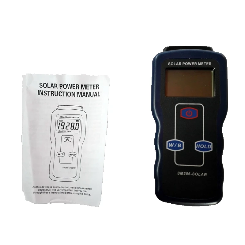 Portable Digital Solar Power Meter Precision Light Meter Data Hold Peak Hold For Solar Radiation Research Glass Light Intensity 6