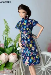 Уникальные аксессуары для куклы ручной работы платье для куклы Барби с новогодней елкой, бумажный платье Vestido Цветок Ципао вечернее платья
