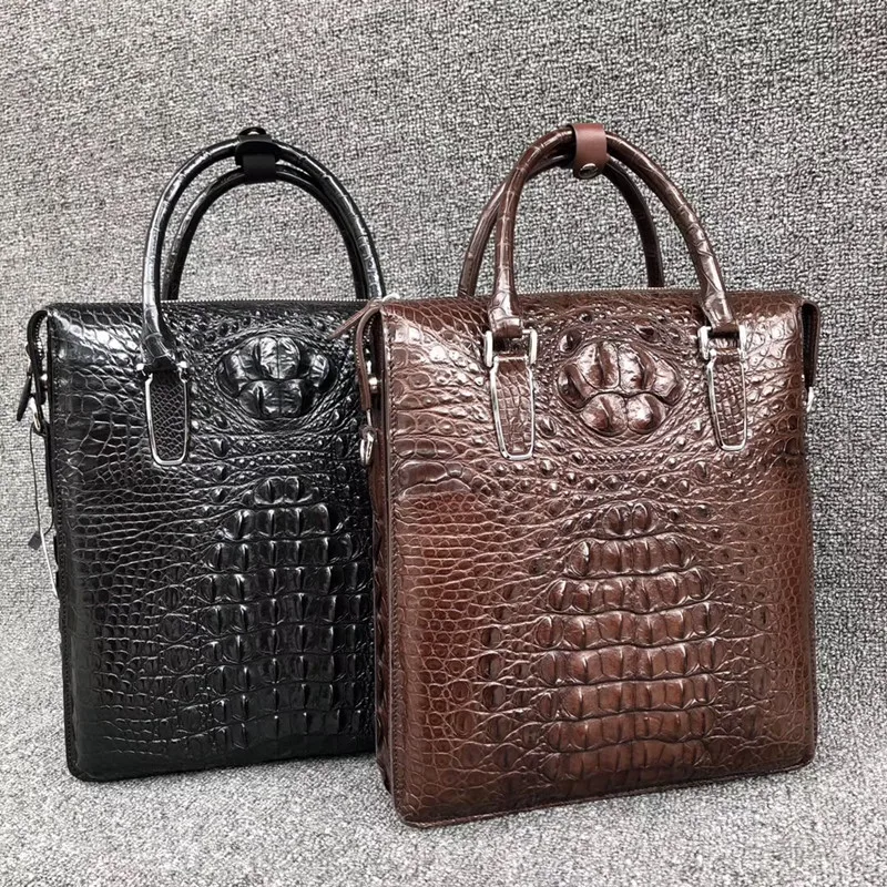 Authentic Crocodile Skin Zipper Closure Businessmen Working Purse Handbag Briefcase Exotic Alligator Leather Male Shoulder Bag Authentic Crocodile Skin Zipper Closure Businessmen Working Purse Handbag Briefcase Exotic Alligator Leather Male Shoulder Bag