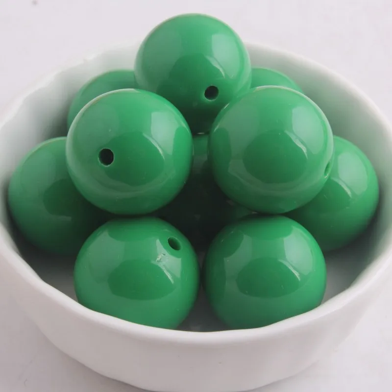 Kwoi Vita 20 мм/12 мм/6 мм до 24 мм одноцветные акриловые твердые бусинки для детей массивные бусы ожерелье Модные ювелирные изделия - Цвет: dark green