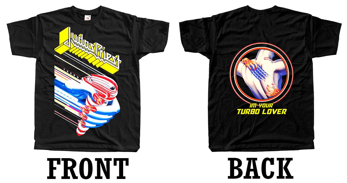 

JUDAS PRIEST Turbo (Two-sided) T-Shirt (Black) S-5XLHipster O-Neck Cool Tops